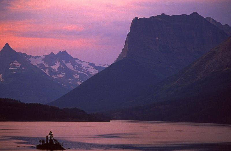 St Mary Lake Sunset Glacier NP Aug 1990.jpg